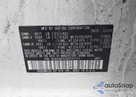 2024 Subaru Crosstrek Sport from USA, damaged, VIN 4S4GUHF63R3751727